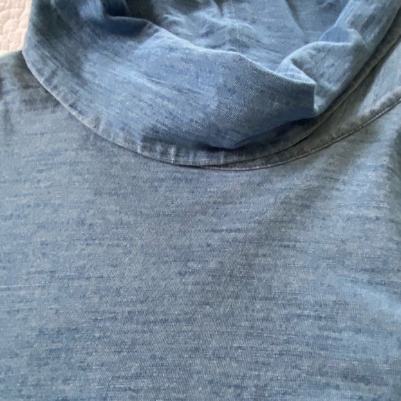 Pure Jill Indigo Cowl Neck Tunic Top Minimalist Chic Loungewear Relaxed Fit - Picture 9 of 11